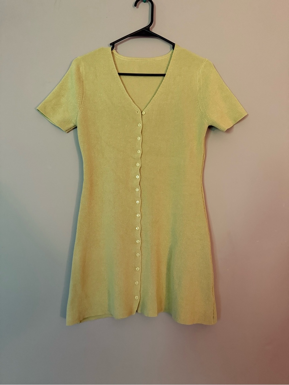 SHEIN Short Sleeve Button-Front Knit Dress